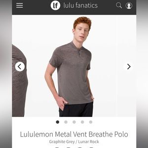 Lululemon Metal Vent Breathe Polo Graphite Grey